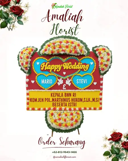 Papan Bunga Pernikahan Katerban